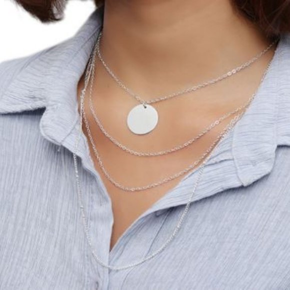 Meraki Jewelry | Jewelry | Multilayered Coin Necklace Silver | Poshmark